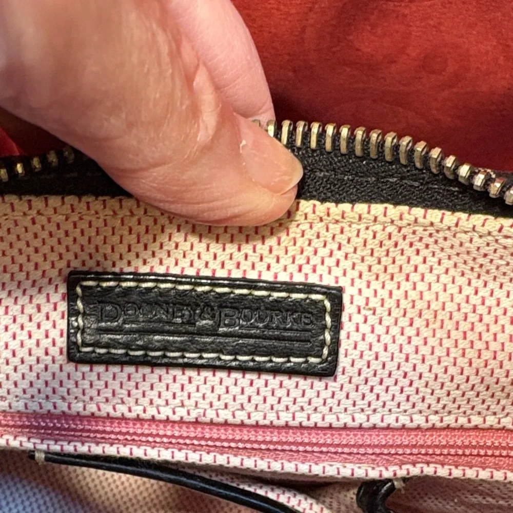 Dooney & Bourke Tan and Black Logo Hobo Bag